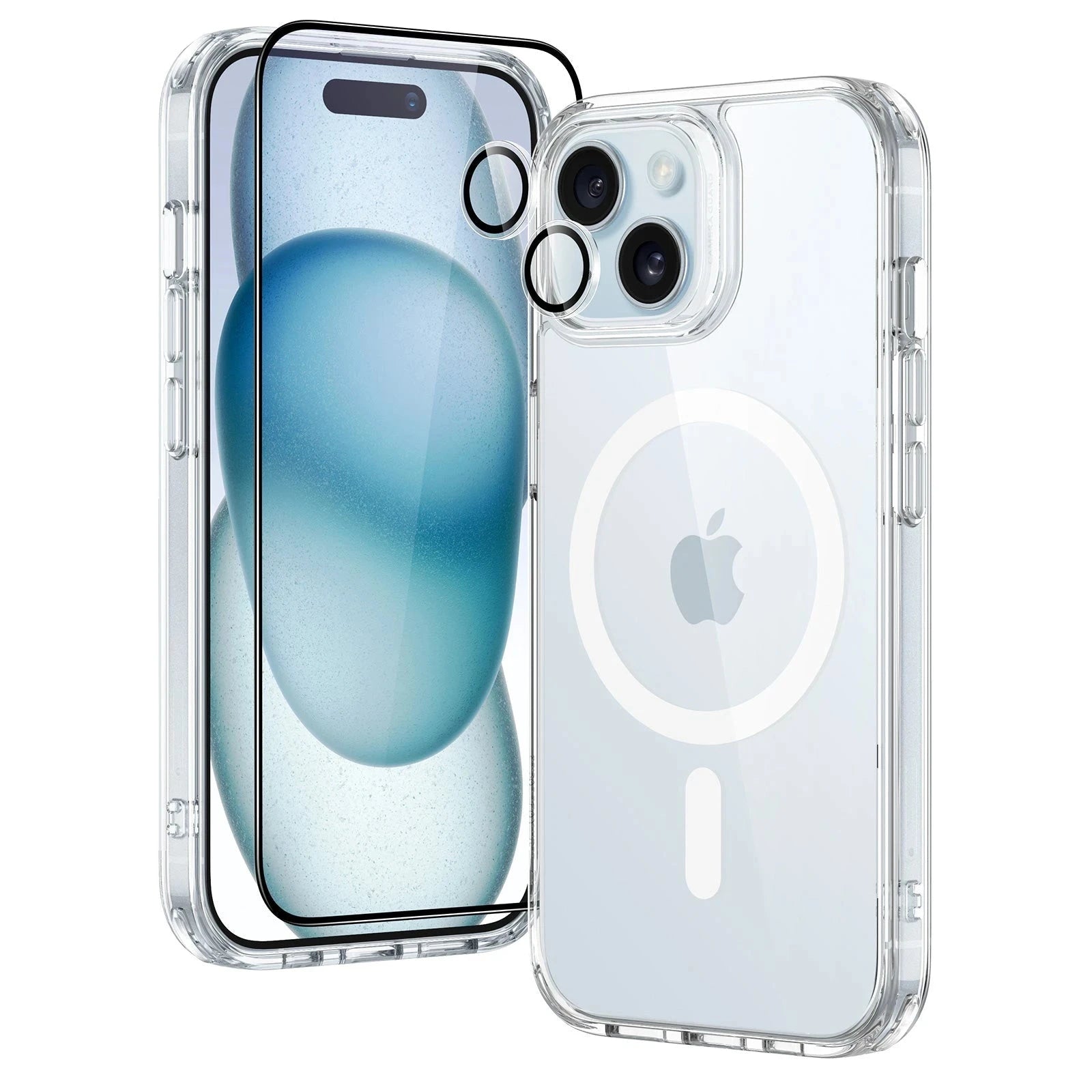 iPhone 15 Classic Hybrid Case Set (HaloLock) - Clear