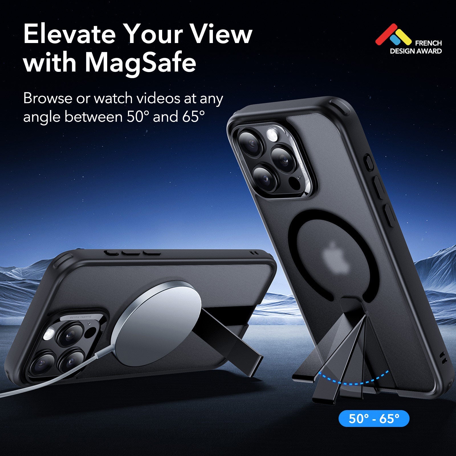 iPhone 15 Pro Boost Flickstand Case (HaloLock) - Frosted Black