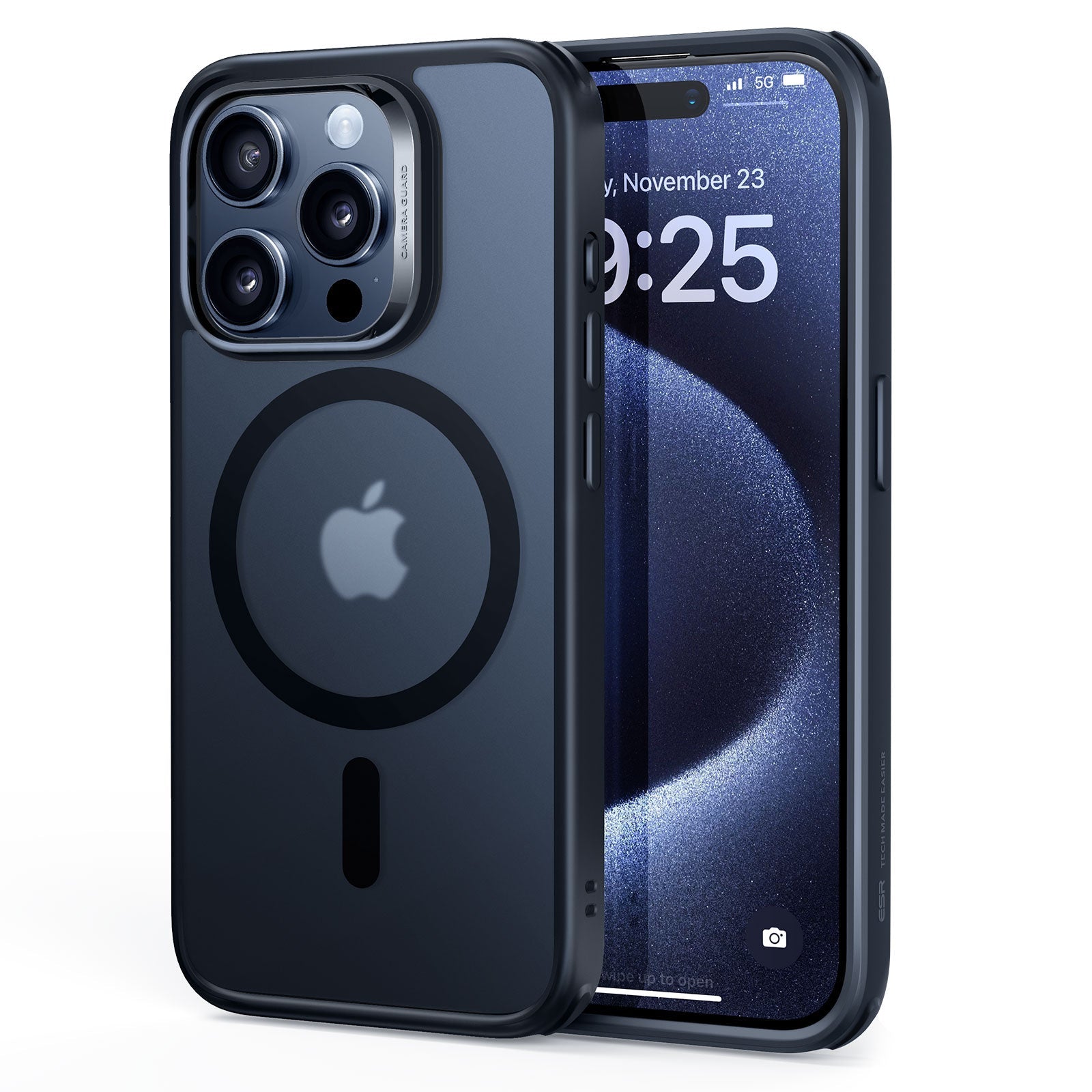 iPhone 15 Pro Classic Hybrid Case (HaloLock) - Frosted Black