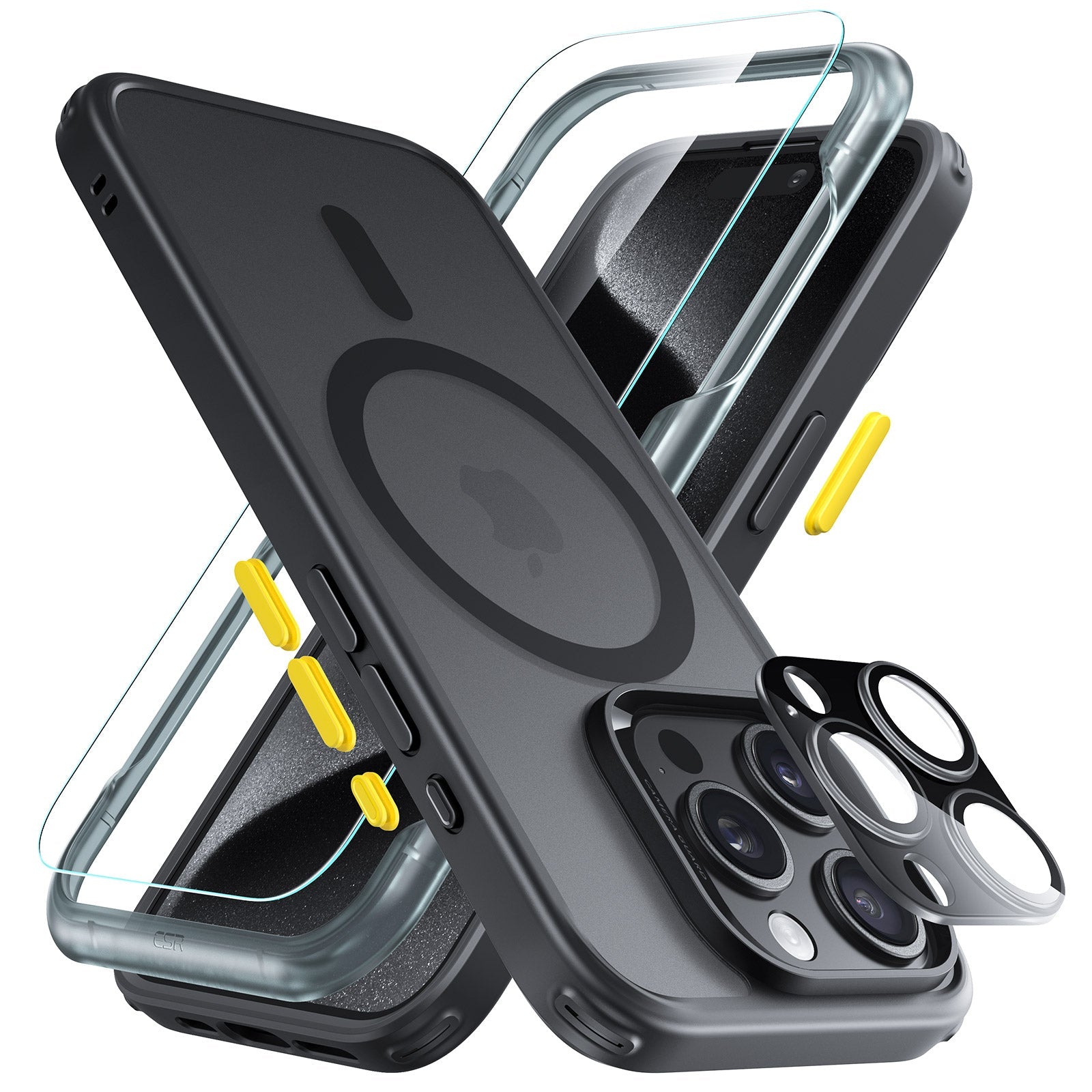 iPhone 15 Pro Classic Pro Case (HaloLock) Set - Frosted Black