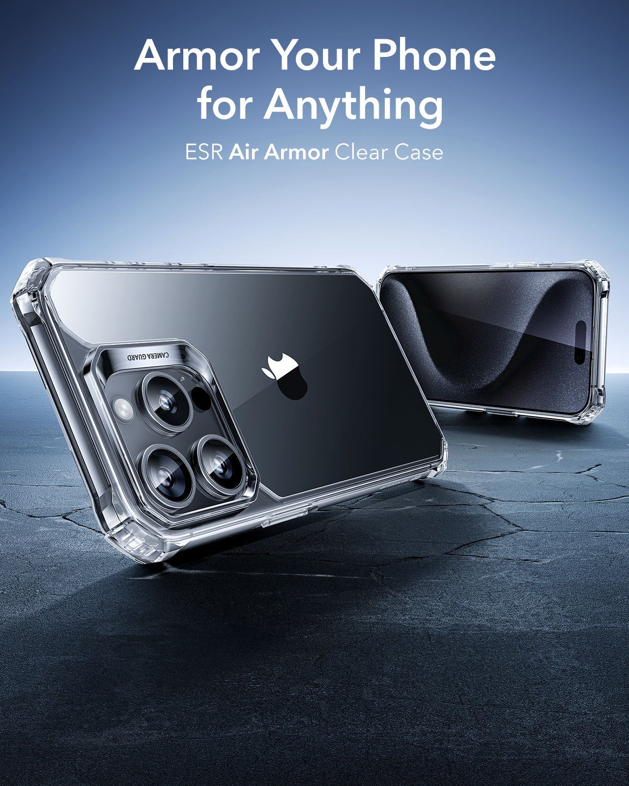 iPhone 15 Pro Max Air Armor Clear Case - Frosted Black