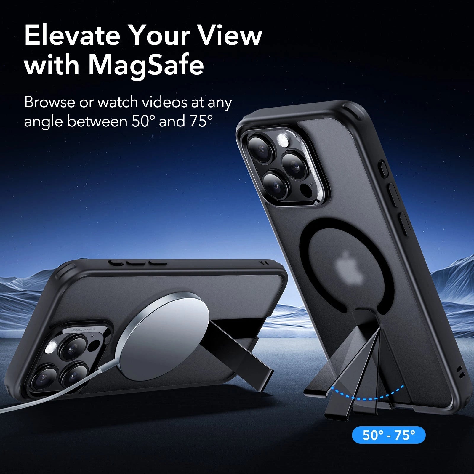 iPhone 15 Pro Max Boost Flickstand Case (HaloLock) - Frosted Black