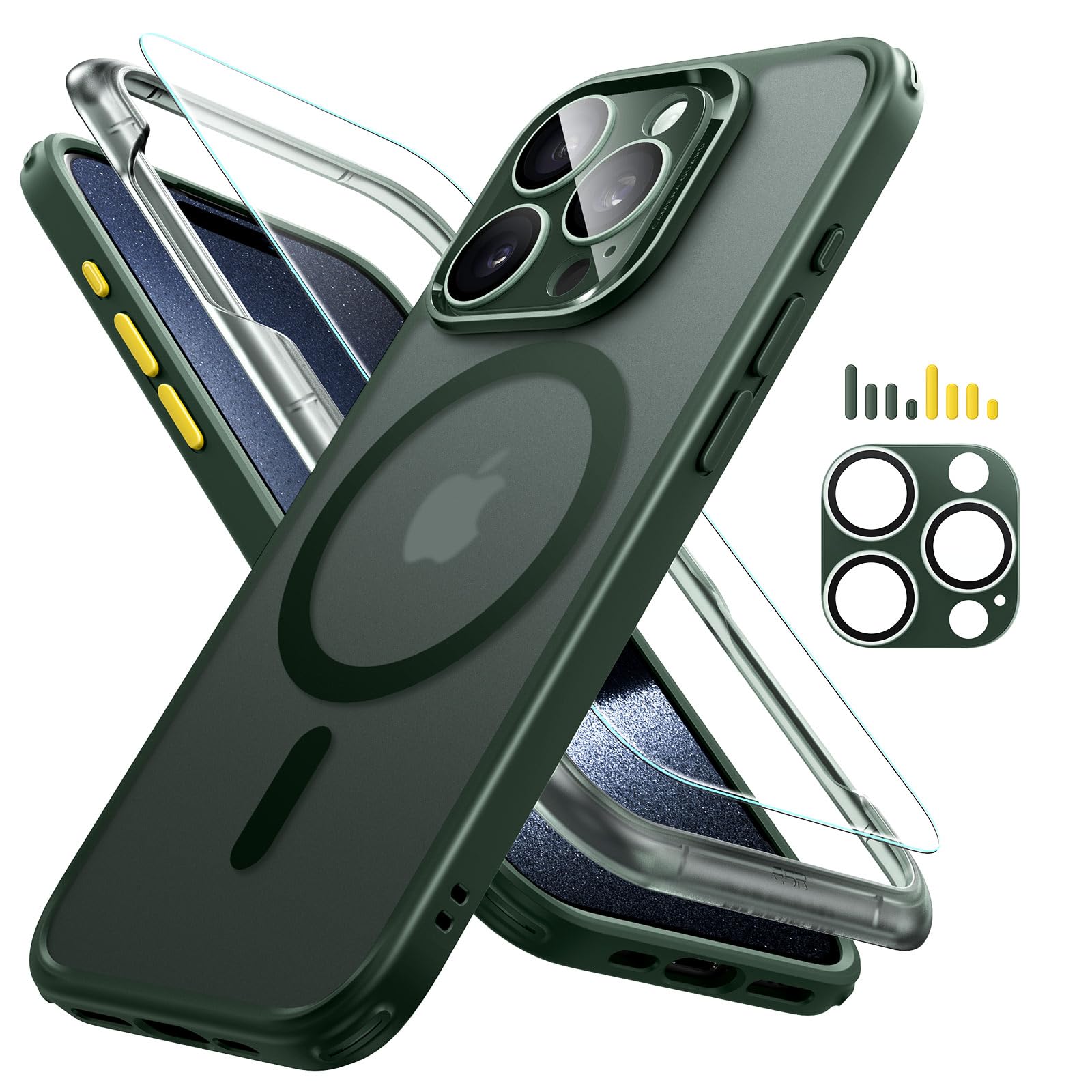 iPhone 15 Pro Max Classic Pro Case (HaloLock) Set - Frosted Black