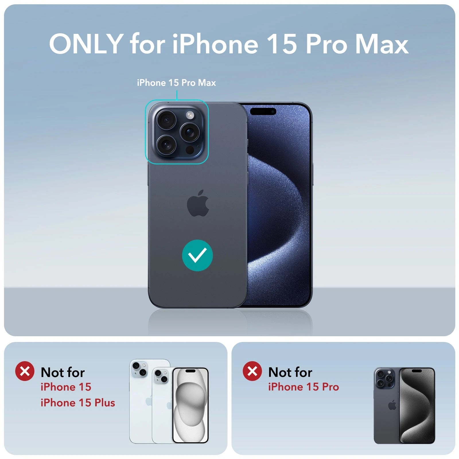 iPhone 15 Pro Max Cloud Soft Case (HaloLock) - Light Blue