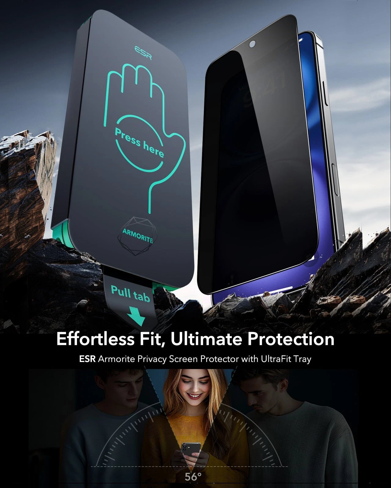 iPhone 16 Plus/15 Plus UltraFit Armorite Privacy Screen Protector - 3 Pack