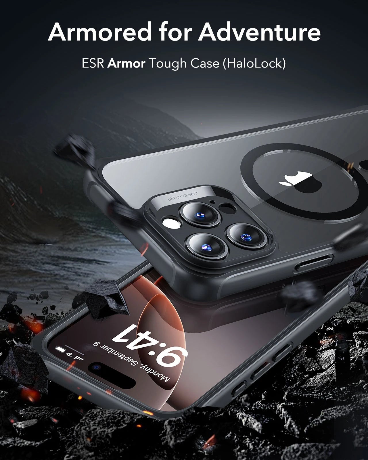 iPhone 16 Pro Armor Tough Case (HaloLock) - Frosted Black