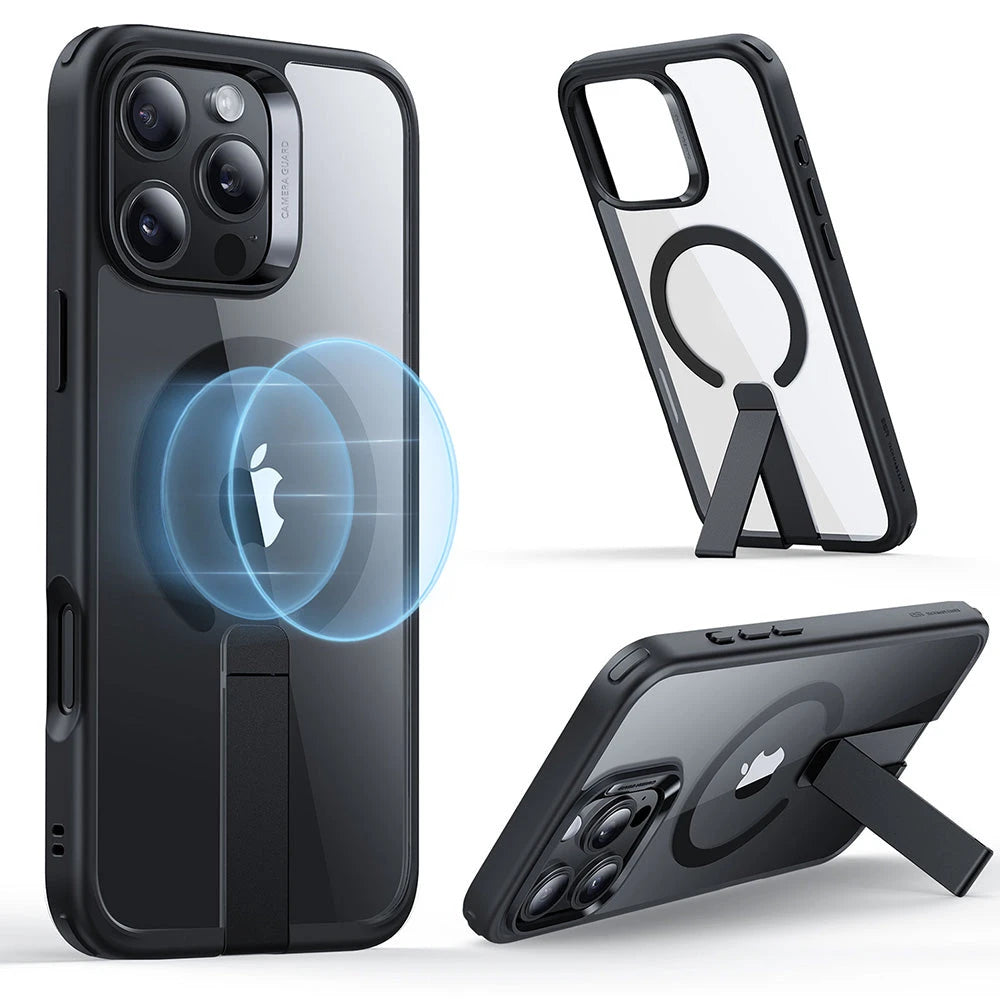 iPhone 16 Pro Boost Flickstand Case (HaloLock) - Clear Black