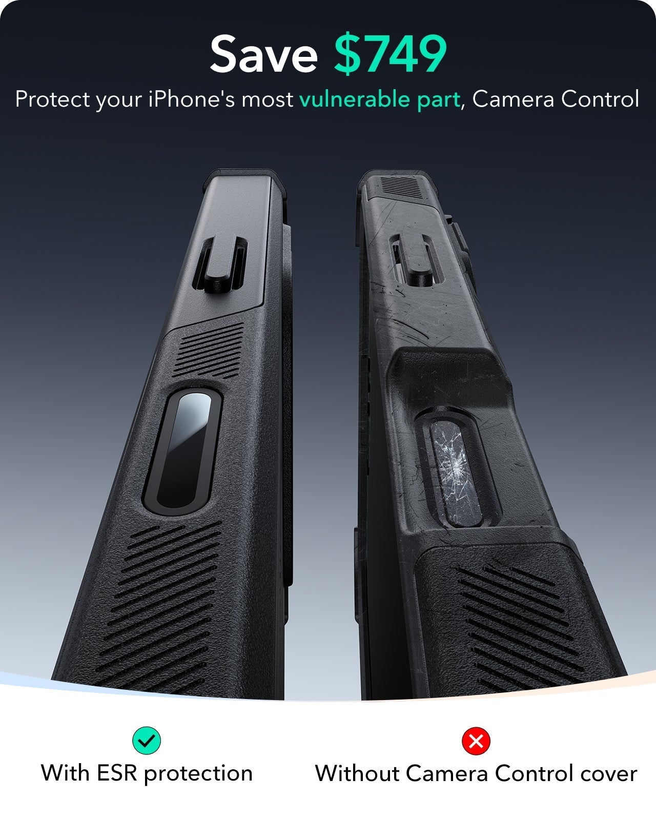 iPhone 16 Pro Cyber Tough Magnetic Case (Camera Control) - Black