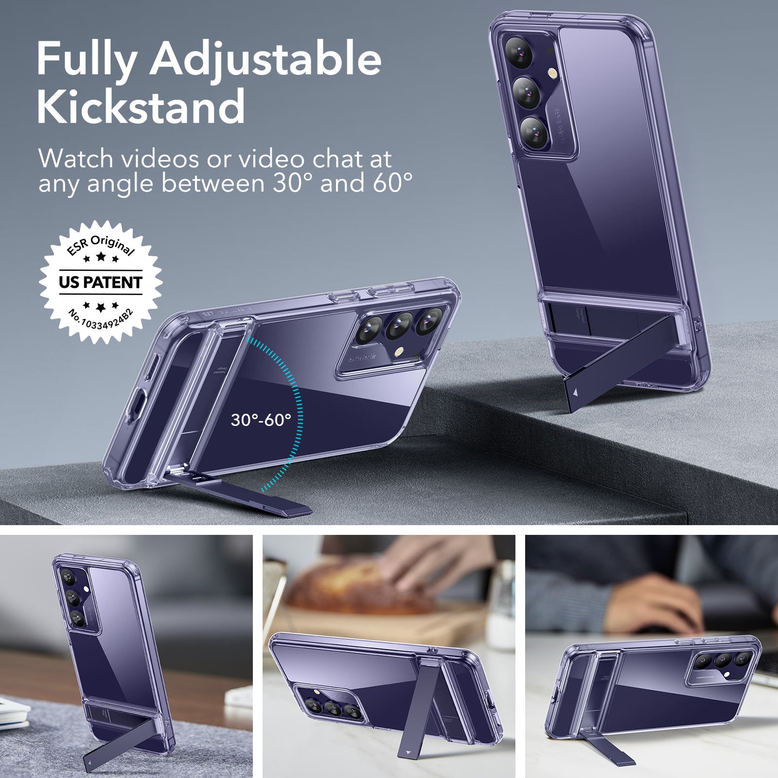Galaxy S24 Boost Kickstand Case - Clear Purple