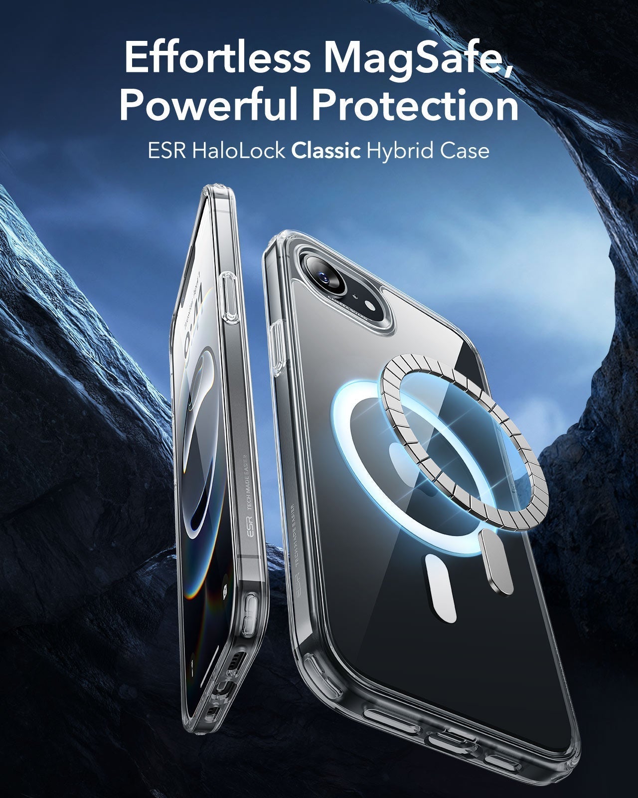 iPhone 16e HaloLock Classic Hybrid Case - Frosted Black