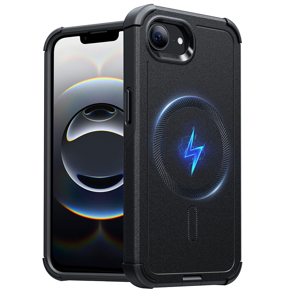 iPhone 16e HaloLock Cyber Tough Case - Black