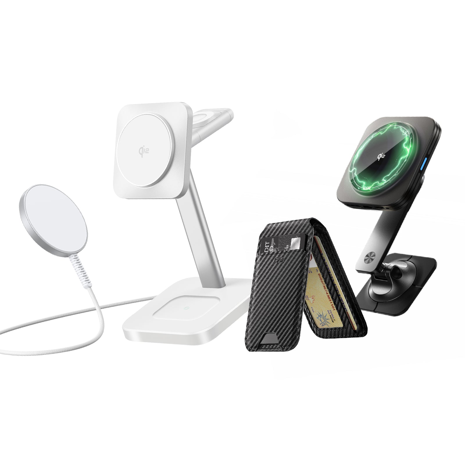 MagSafe Charging Bundle for Home, Car & Work with Magnetic Wallet - US Plug