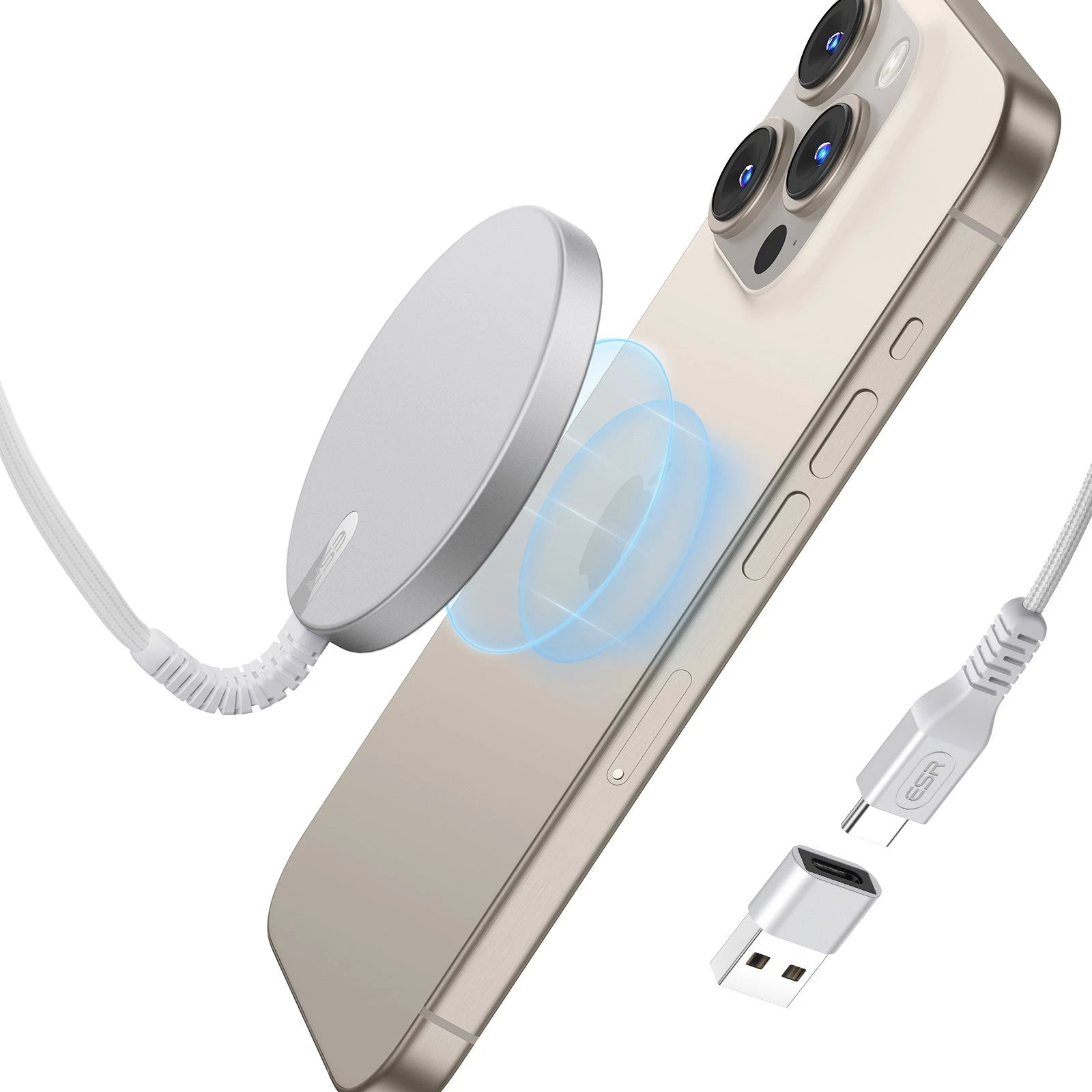 Mini Wireless Charger (HaloLock) - Silver
