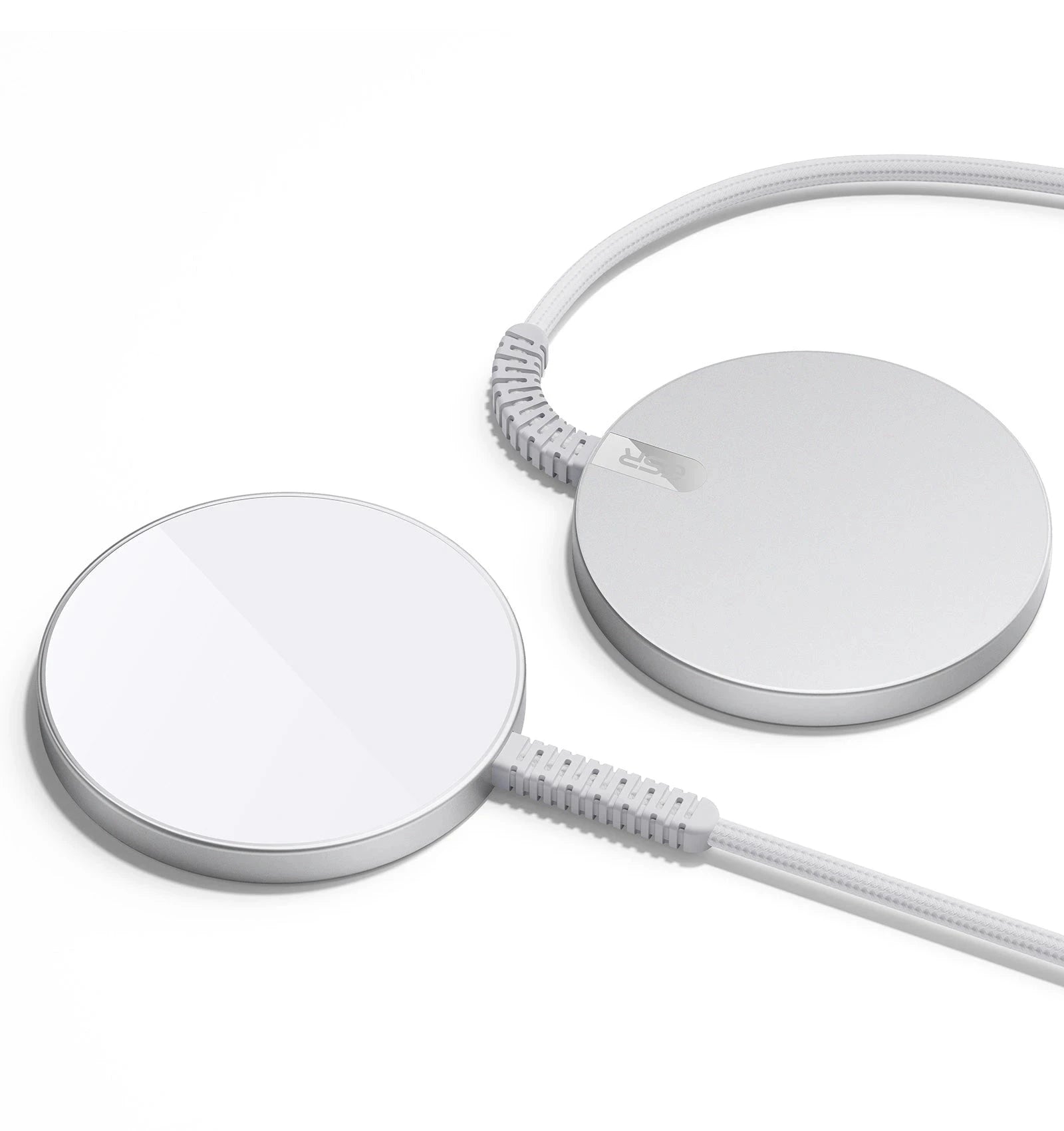 Mini Wireless Charger (HaloLock) - Silver-2 Pack