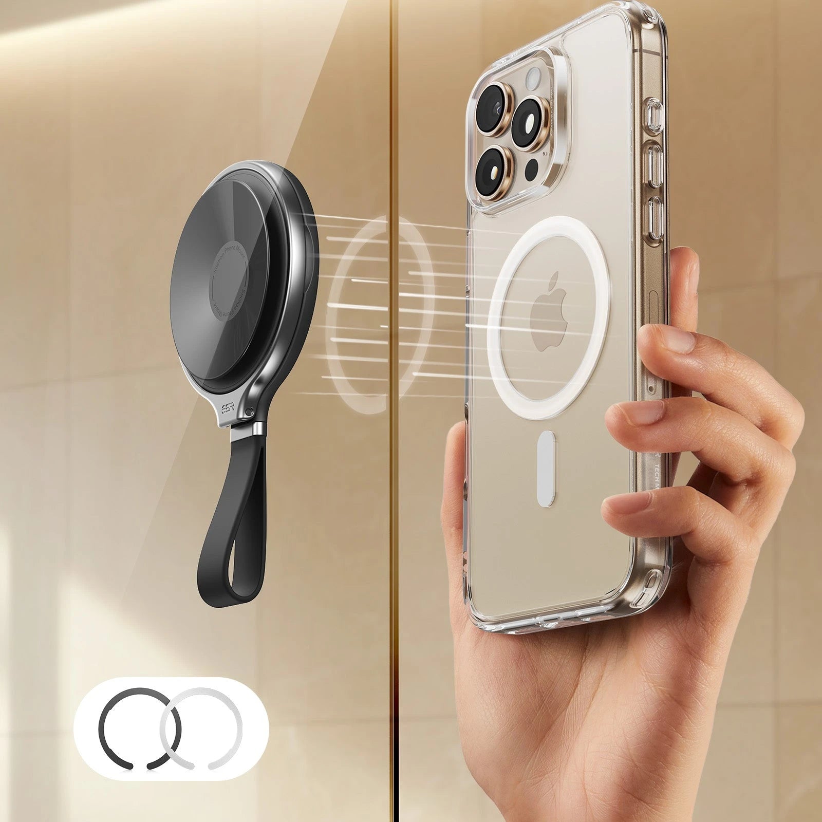 ESR HaloLock Suction Phone Mount (Ring Stand) - Black