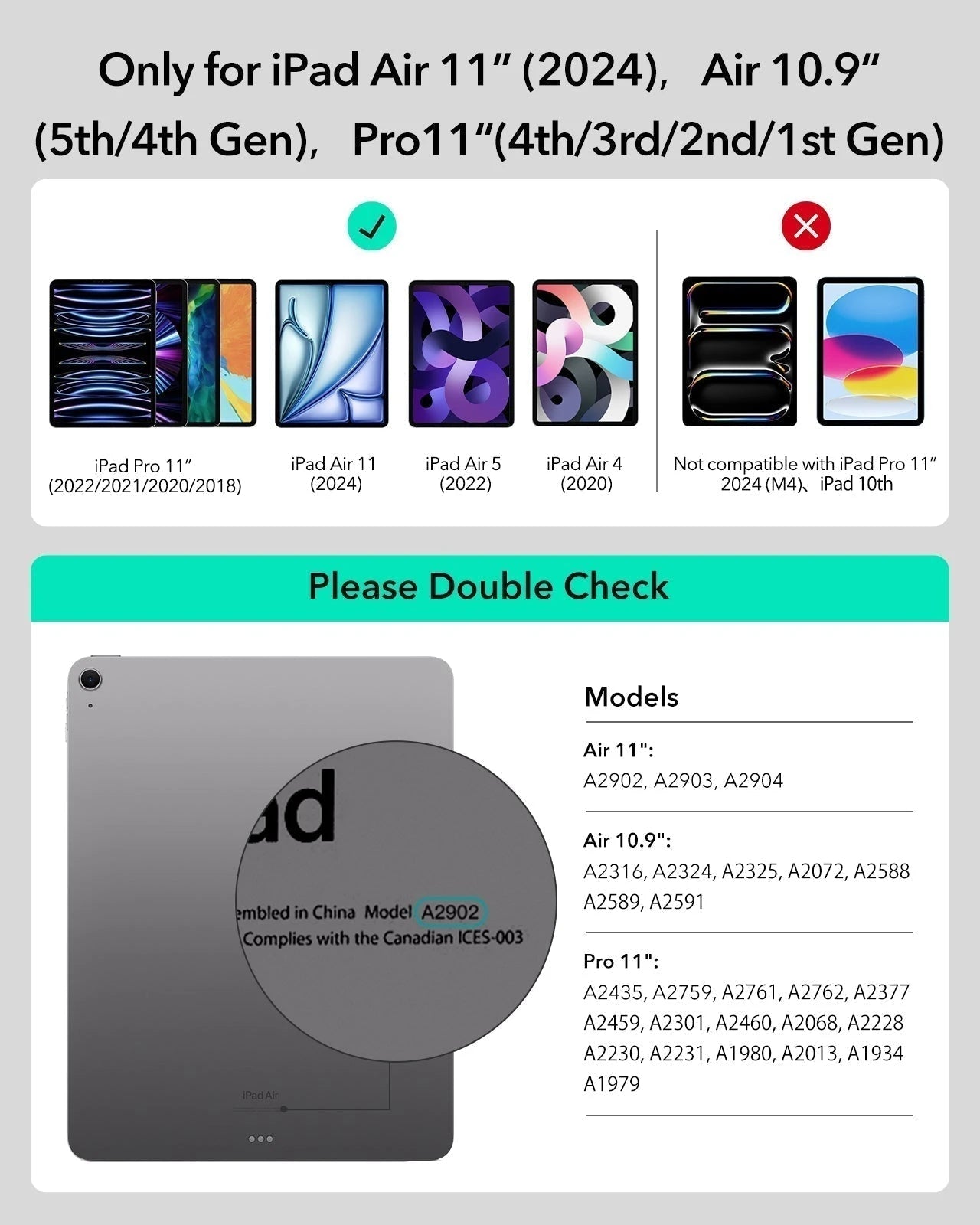 iPad Air 10.9” (5th/4th Gen), and Pro 11” (4th/3rd/2nd/1st Gen) Rebound Magnetic Keyboard Case 360 - US Layout-Blue