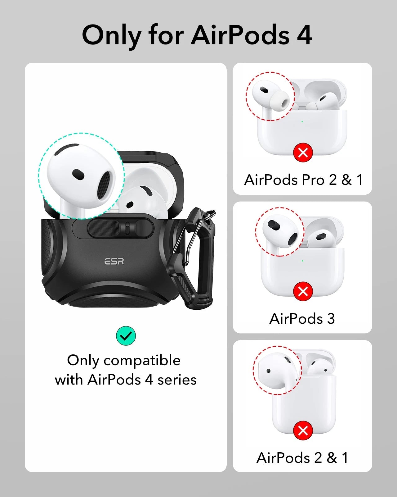 AirPods 4 Cyber FlickLock Case (HaloLock) - Black
