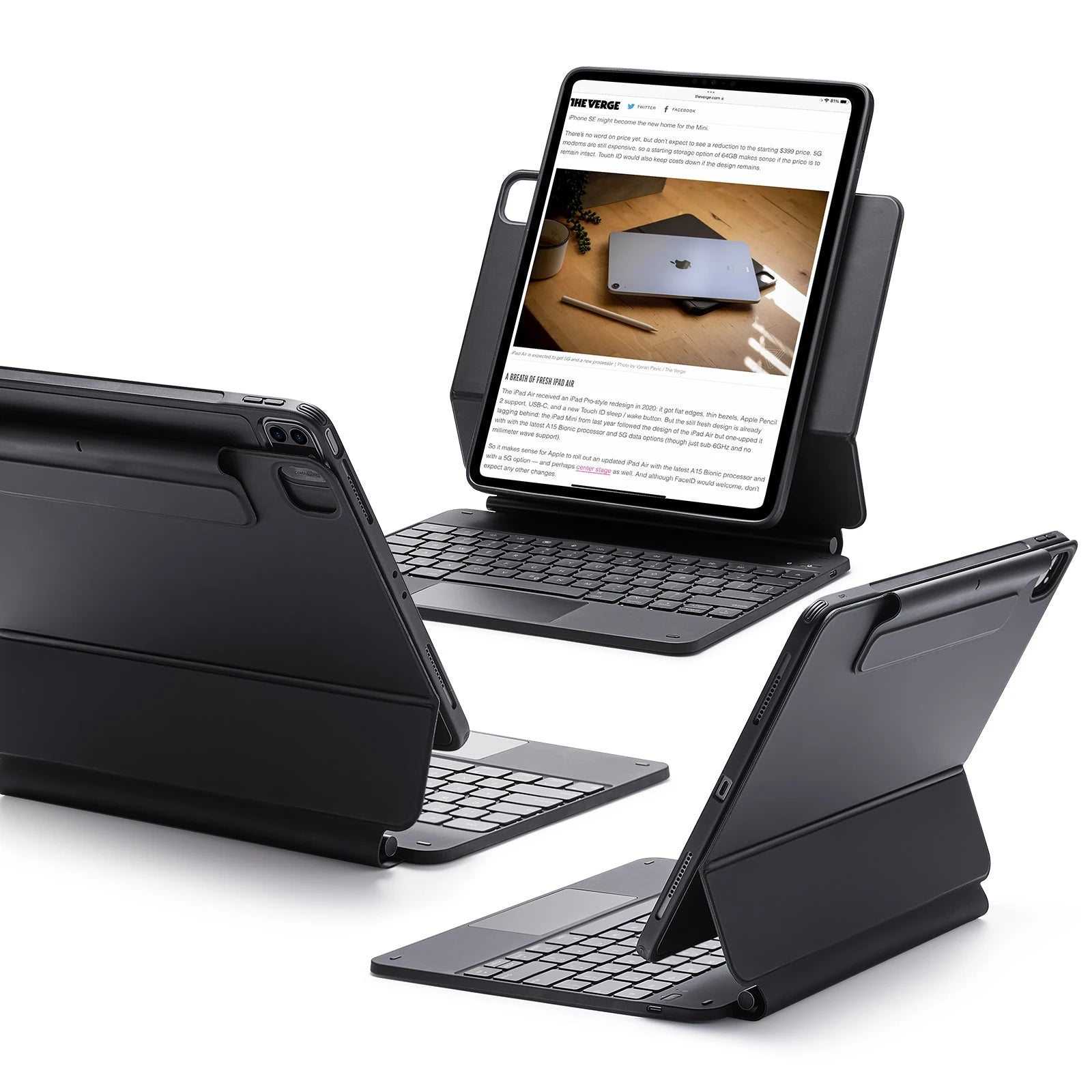 iPad Pro 12.9″ (6th/5th/4th/3rd Gen) Rebound Magnetic Keyboard Case 360 - US Layout-Black