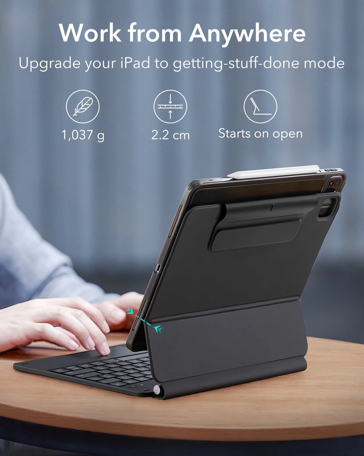 iPad Pro 12.9″ (6th/5th/4th/3rd Gen) Rebound Magnetic Keyboard Case 360 - US Layout-Black