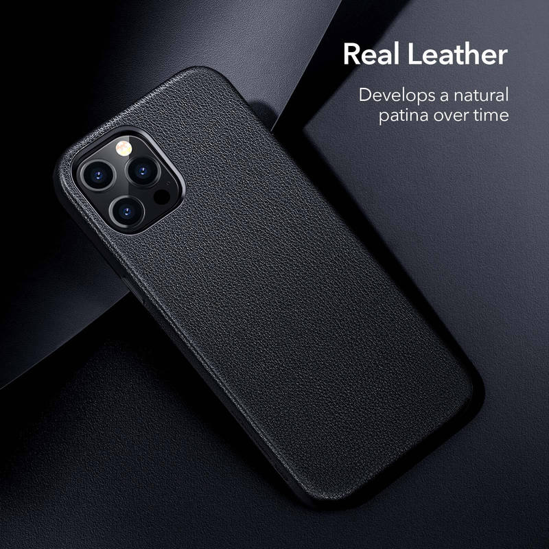iPhone 12 Pro Max Metro Premium Leather Case - Black