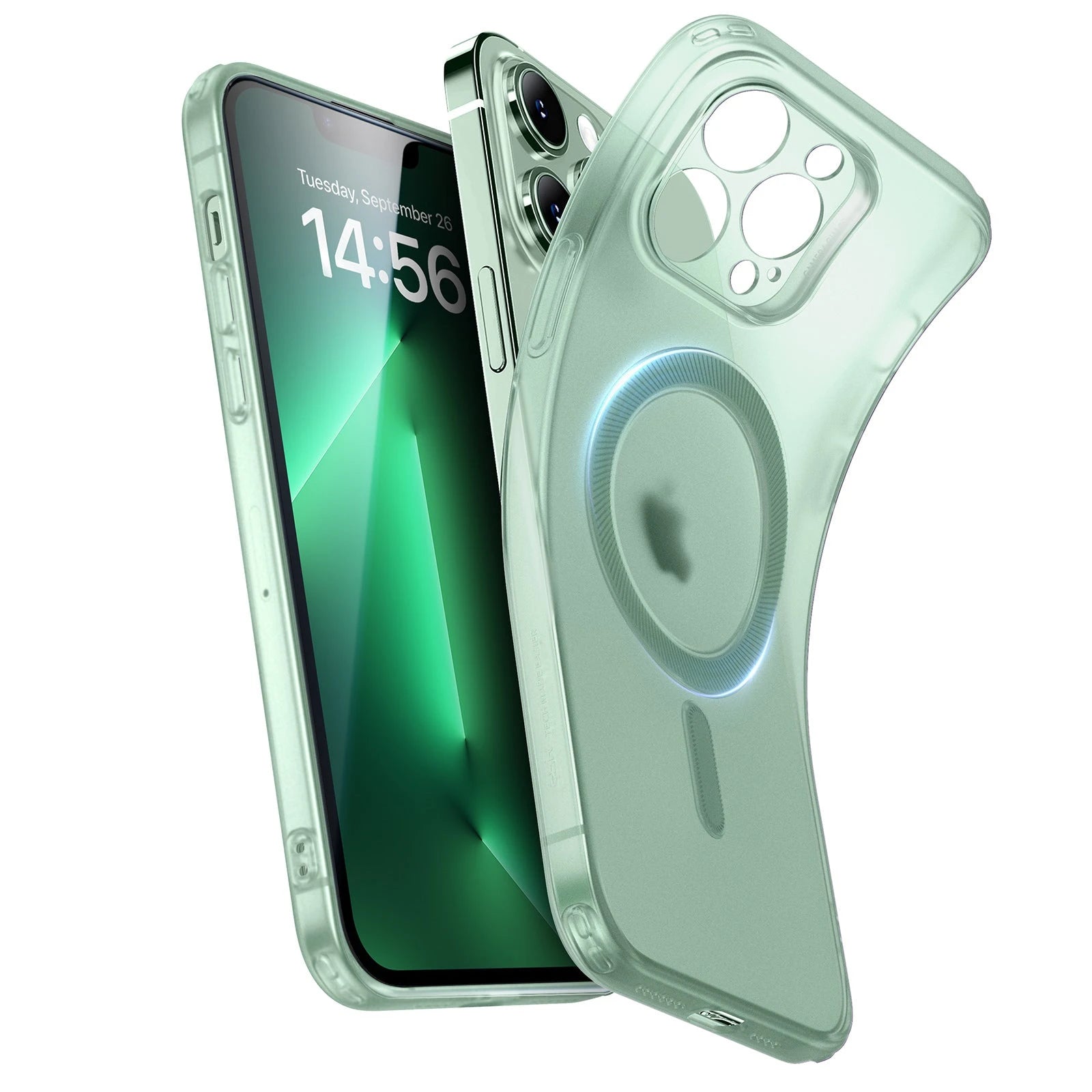 iPhone 13 Pro Max Zero Clear Case (HaloLock) - Frosted Green