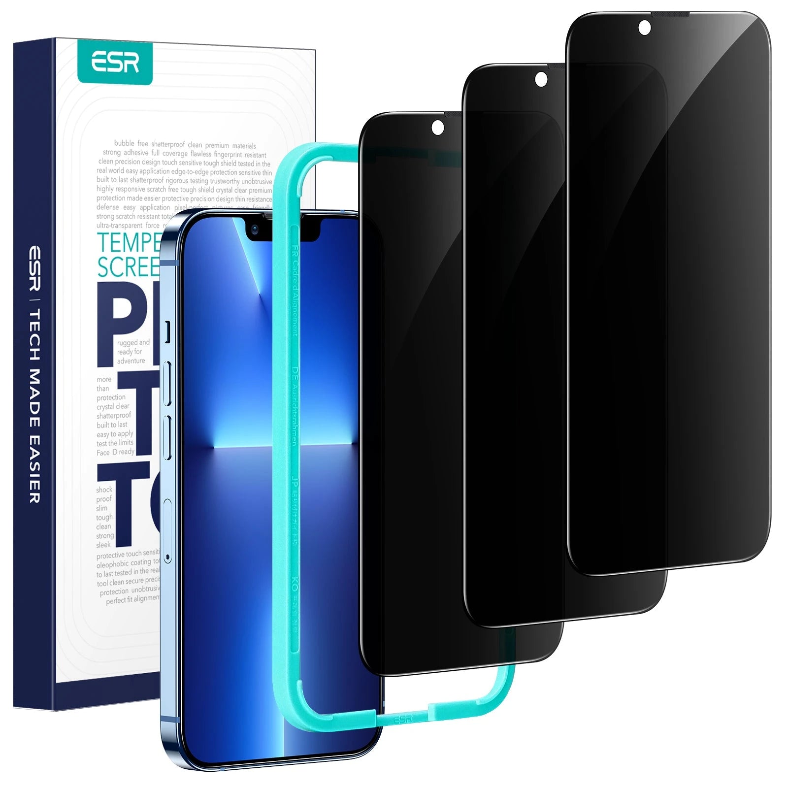 iPhone 14 Plus/iPhone 13 Pro Max Tempered-Glass Privacy Screen Protector - 3 Pack